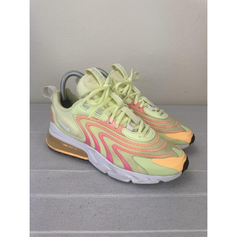 Nike Air Max 270 React ENG Lace Up Running Sneakers Barely Volt Pink Glow 7